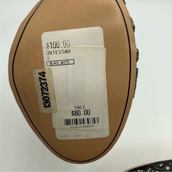 Dolce Vita Tessah Black & White Leather Lace-Up Heels Size 9.5 - Picture 6 of 14